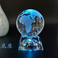 Globo Terráqueo Decorativo de Cristal K9 con Mapa del Mundo, Grabado Láser 3D, Logotipo Personalizado, Luminoso, para Regalos Empresariales