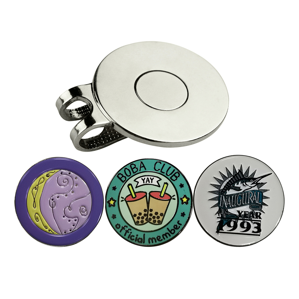 Аксессуары на заказ, металлическая линия, зажим, штамп, набор шляп, булавка, значок в ассортименте, чистый Магнитный маркер для мяча для гольфа