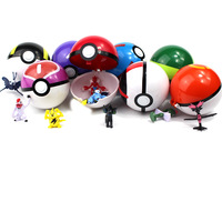 Vente en gros de Pokéballs 3D gravées avec de petits monstres géants, de haute qualité, en plastique cristallin, 5/7 cm, décoration et objets de collection