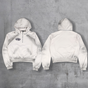 Vente en gros de sweat-shirts à capuche unisexes surdimensionnés en molleton français 100% coton, délavés à l'acide, vintage, avec fermeture éclair - Product Image 1