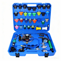 Kit de détection de fuite de réservoir d'eau de voiture 54 pièces, détecteur de fuite, manomètre de pression sous vide, outil de remplissage de liquide de refroidissement et d'antigel