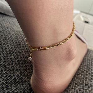 स्टेनलेस स्टील नाग चेन हीरा महिलाओं के लिए समायोज्य गर्मियों में समुद्र तट पायल फिगारो श्रृंखला क्यूबा चेन पायल कंगन उपहार - Product Image 3