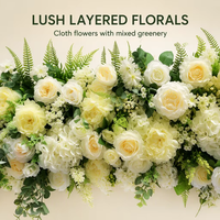 Eustoma Mawar Fern Kayu Putih Bunga Dinding Dekorasi Pernikahan Hotel Restoran Perusahaan Salon Kecantikan Toko Pengantin