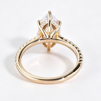 Bague de fiançailles et de promesse en argent sterling 925 plaqué or avec diamant moissanite taille marquise certifié GRA