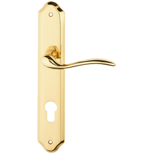 Maniglia 'MINORCA' con placca Yale, oro lucido - Product Image 1