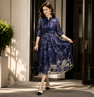Nouvelle collection 2026 : Robe élégante à manches courtes pour femme, qualité supérieure, style décontracté et luxueux, en stock