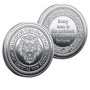 Moneta Commemorativa 3D in Ferro Pressofuso Personalizzata PANBO, Collezione Creativa con Motto Ispirazionale, Ornamento in Oro e Argento - Product Image 4