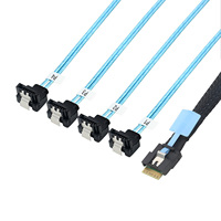 PCIE Slimline SAS SFF-8654 4I 38P Anti-Deflexions-Kabeladapter 4X SATA 90 Grad Buchse SSD Hochgeschwindigkeits-Adapterkabel für Computer