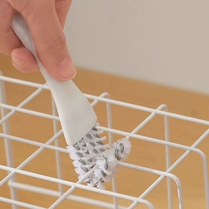 Brosse de nettoyage multifonctionnelle pour les fentes de cuisine, en fil d'acier blanc, pour grille de four, coin d'évier, barbecue - Product Image 3
