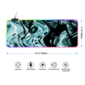 <span class=keywords><strong>Tapis</strong></span> de souris de jeu RGB personnalisé 30x80cm avec éclairage LED sur les bords, grand <span class=keywords><strong>tapis</strong></span> de <span class=keywords><strong>bureau</strong></span> étanche pour les joueurs et le <span class=keywords><strong>bureau</strong></span> - Product Image 2