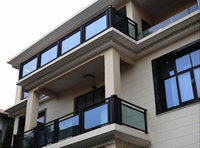 Rampe en verre en alliage d'aluminium avec fentes pour cartes internes/externes pour balcon de villa et main courante d'escalier, quincaillerie allemande ROTO