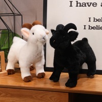Peluche de chèvre réaliste personnalisée, chèvre noire/blanche, peluche réaliste de mouton, décoration de ferme, cadeaux pour enfants
