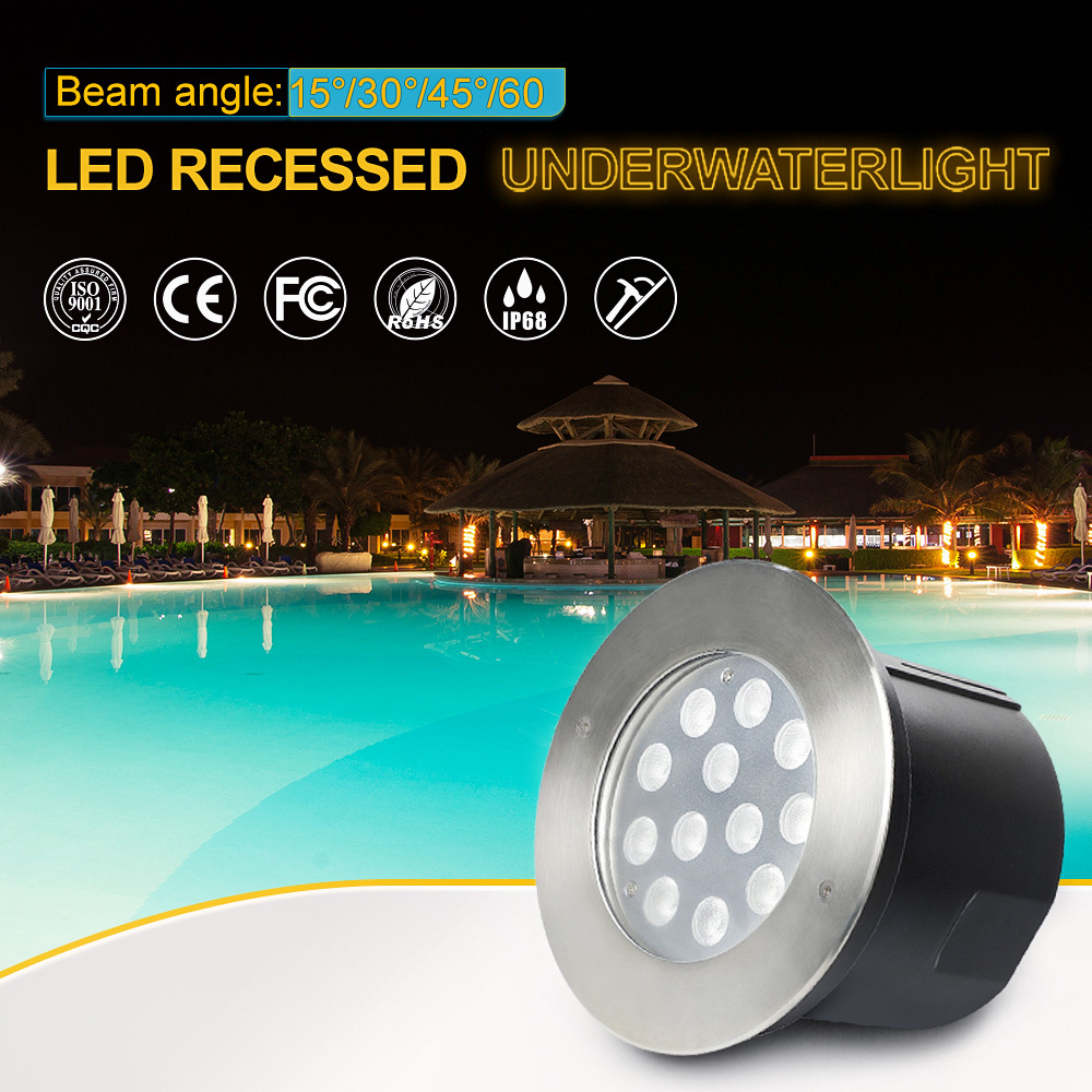 IP68 316SS 24V 12W 24W 36W RGB Recessed LED Swimming Pool Light Inground Underground Underwater Lamp