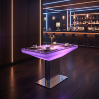 Nouvelle table basse carrée lumineuse sur piétement pour salon d'hôtel moderne, bar KTV, siège de salle privée, bar commercial en plastique