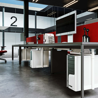 Mobilier moderne de poste de travail de bureau pour 2 personnes Bureau d'ordinateur pour le travail collaboratif