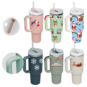 <strong>Simply</strong> <strong>Modern</strong> 30oz 40oz <strong>Tumbler</strong> With Handle Sublimation and Straw Lid Stainless Steel Insulated Water Bottle Travel Mug - Product Image 5