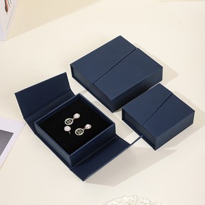 Foldable Pink Double Open Jewelry <b>Box</b> Luxury Rigid Cardboard Jewelry 2 Door Magnetic Necklace <b>Earring</b> Ring <b>Gift</b> Packaging <b>Box</b> - Product Image 3