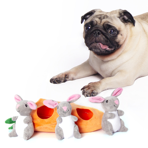 2024 Thiết Kế Mới Phục Sinh 4PC Set-Thỏ Đồ Chơi Bên Trong Cà Rốt Đồ Chơi Câu Đố + Tùy Chỉnh Con Chó Đồ Chơi Sang Trọng - Product Image 3