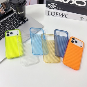 Funda Transparente de TPU con Rayas Neón para iPhone 17 16 15 14 Air Pro Max, Carcasa Trasera Suave Antigolpes - Product Image 1