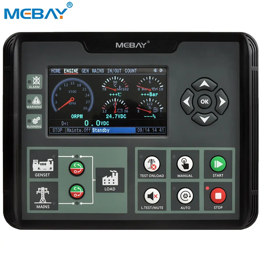 Mebay Generator Controller Motor Control Module Dc62d Kleurrijke Lcd Amf Controle