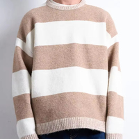 Pull-over en maille décontracté pour homme à col rond et manches longues avec logo frontal, idéal pour l'hiver (ODM)