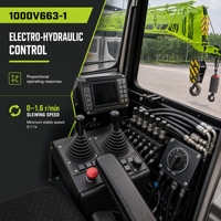 Grue mobile d'occasion économique de 100 tonnes avec contrepoids complets pour projets d'infrastructure