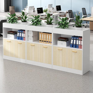 Meuble de séparation de bureau moderne avec jardinières, unité de rangement multi-compartiments durable pour la décoration et l'organisation de l'espace de travail - Product Image 2