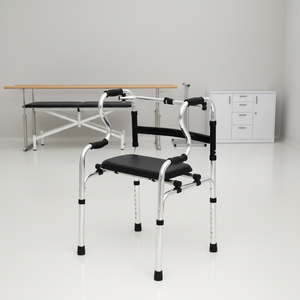 Deambulatore Pieghevole di Grado Medicale con Sedile Imbottito, Supporto Ergonomico per Mobilità Post-Operatoria e Camminata Quotidiana - Product Image 5