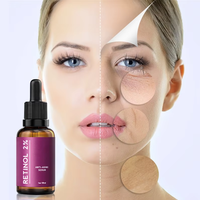 Vente en gros de sérum pour le visage anti-âge au rétinol 30 ml, marque privée, sérum pour le visage au rétinol et au collagène, en vrac