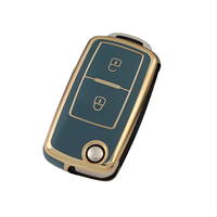 Housse de clé de voiture en TPU à bordure dorée pour Volkswagen Sagitar Bora Tiguan Tayron Passat Jetta Lavida Plus Golf, étui de protection de luxe