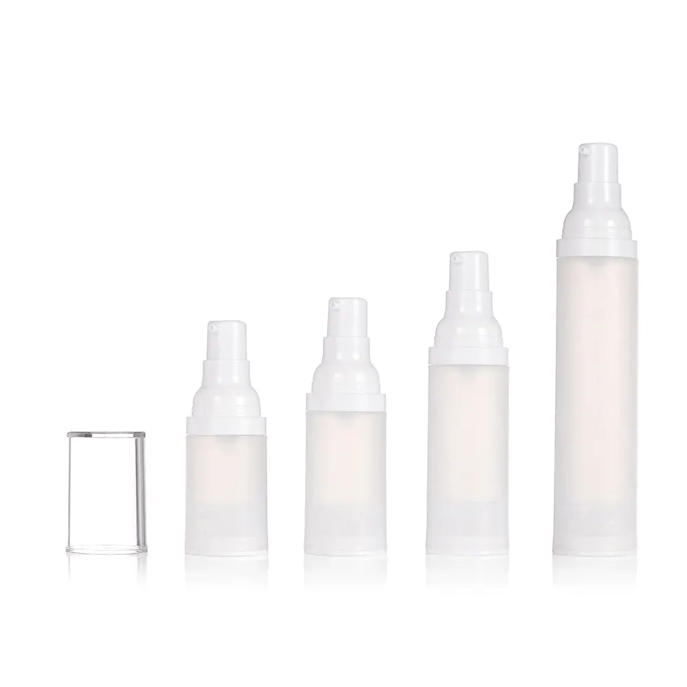 Forma redonda airless plástico creme garrafa cor personalizado loção garrafas