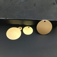 Étiquette en métal, étiquette suspendue en cuivre pur, gravure pour animaux de compagnie, étiquette ronde circulaire en laiton, gravure au laser