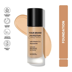 Fond de teint de qualité supérieure à 100% avec plus de 6 teintes disponibles, respectueux de la peau, logo et nom de marque personnalisés disponibles, fond de teint pour le visage - Product Image 3