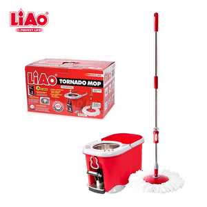 LiAo Easy Clean Foot Pedal 360 <strong>Spin</strong> <strong>Mop</strong> and Bucket Set with Power Wringer System and Soap Dispenser - Product Image 6