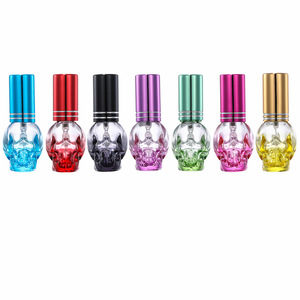 Spot B001-8ml Square Compact Color <strong>Skull</strong> Perfume Acid Etch <strong>Glass</strong> Pump Sprayer Reed Diffuser Portable Packaging Empty <strong>Bottle</strong> - Product Image 2