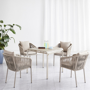 Pháp phong cách Sân Nhà Hàng Bàn và ghế ngoài trời nhôm vườn hình chữ nhật bàn ăn và Ghế bộ - Product Image 6