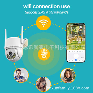 กล้อง WiFi PTZ กลางแจ้ง กันน้ำ มองเห็นได้ 360 องศา ภาพสีกลางคืน ไร้สาย บันทึกภาพบนคลาวด์ รองรับการสื่อสารด้วยเสียงผ่านแอปอัจฉริยะ - Product Image 1