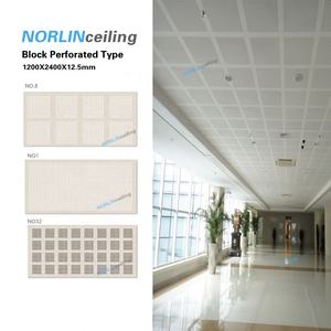 Plaque de plâtre perforée de construction de panneau de plafond de gypse acoustique sans couture de 4x8 pieds 12mm d'épaisseur - Product Image 2