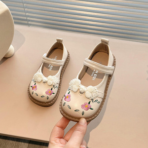 Traditionele meisjes prinsessen schoenen mode klittenbandschoenen kinderschoenen witte jurkschoenen groothandel bloemen design kinderschoenen bruiloft - Product Image 2