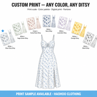 Robe midi pour femme, personnalisée, à imprimé floral, à bretelles spaghetti, col en V, froncée, coupe trapèze, avec fente cuisse, été, fabricant OEM, vente en gros