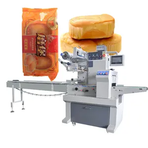 Broodverpakkingsmachine Met Etikettering Flowpack-Verpakkingsmachine Brood Roterende Voorgemaakte Zak Toast Brood Verpakkingsmachine