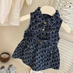 Child Star Circle Girls Sleeveless Denim Dress Breathable Summer Vest Dress Top - Product Image 2