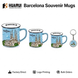 Taza de Cerámica con Diseño Nuevo de Recuerdo de <span class=keywords><strong>Barcelona</strong></span>, España, Imitación Esmalte, para Regalo Turístico, Fabricación Personalizada, OEM, ODM, Venta al Por Mayor - Product Image 1