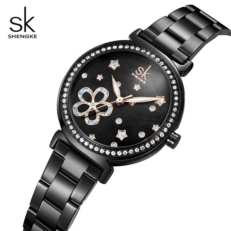 SK Elegant Watches Best Christmas Gifts Wrist Watch Ladies Luxury Custom  Logo Stainless Steel Strap Women Watches With Box