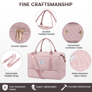 LOVEVOOK Set di Borse <span class=keywords><strong>da</strong></span> <span class=keywords><strong>Viaggio</strong></span> e <span class=keywords><strong>Valigie</strong></span> per Pernottamento, Borse Sportive Rosa per Donne, Bagagli <span class=keywords><strong>da</strong></span> <span class=keywords><strong>Viaggio</strong></span> - Product Image 6
