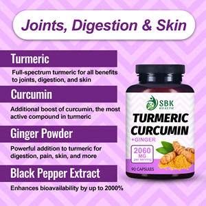 Capsules de curcuma et curcumine OEM ODM avec 400 mg d'extrait de curcuma, favorisent la santé des articulations et le confort, et renforcent le système immunitaire. - Product Image 3