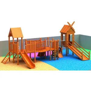 木製の遊び場セット子供用PEスライド子供用屋外おもちゃ遊具