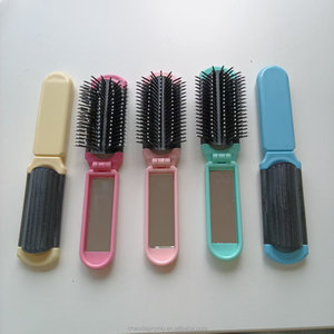 Ensemble peigne et brosse à cheveux pliables jetables en plastique recyclable <span class=keywords><strong>5</strong></span> <span class=keywords><strong>étoiles</strong></span> avec miroir et dents en caoutchouc pour le voyage - Product Image 2