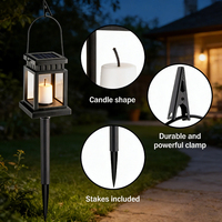 Solar Aufladbare TÜV-Zertifizierte 1000 Lumen 3500K Warmweiße IP54 Hängelaterne Outdoor Kerzen-Effekt Licht Gartenleuchte