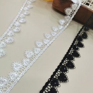 Nuevo hilo <span class=keywords><strong>de</strong></span> poliéster estrecho <span class=keywords><strong>amor</strong></span> Typesequin bordado encaje utilizado para vestido <span class=keywords><strong>de</strong></span> novia encaje decorativo vestido Lencería corpiño para mujer - Product Image 1